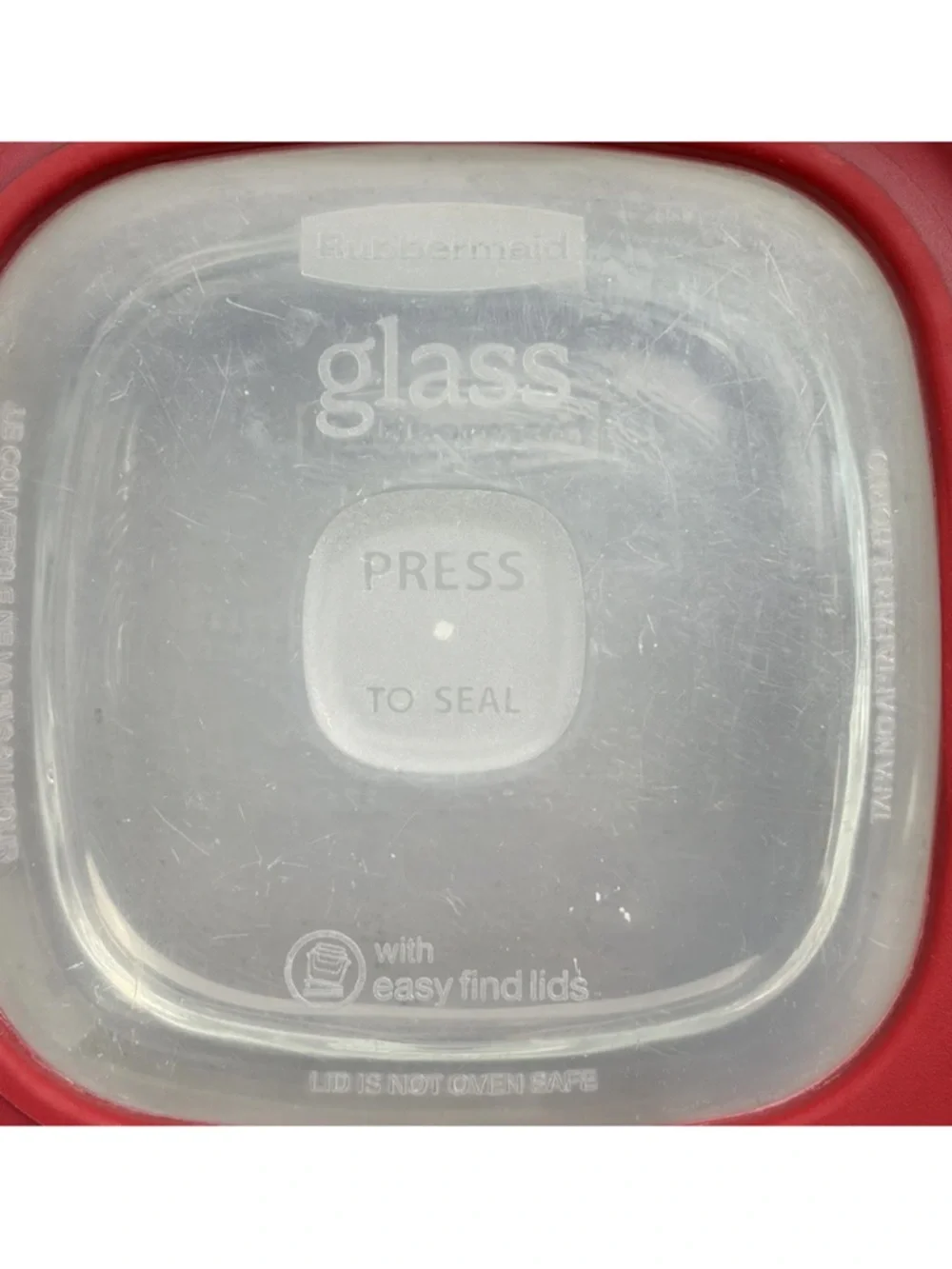 2- Rubbermaid Glass Food Storage Containers 2.5 Cup Square with Red Lids